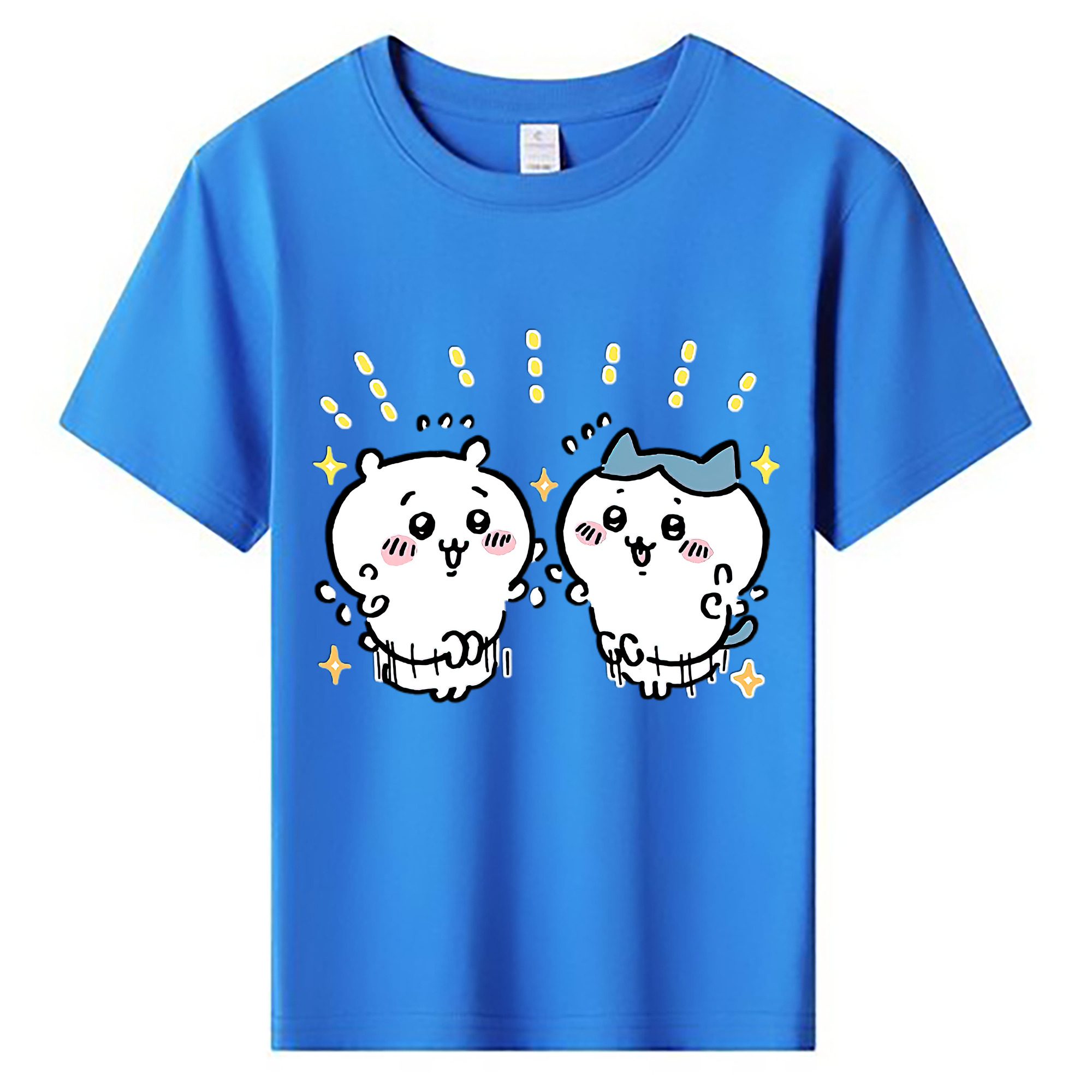 （画像用） ちいかわ ハチワレ Chii-kawa hachiware 綿100％キッズTシャツ（フロントプリント）